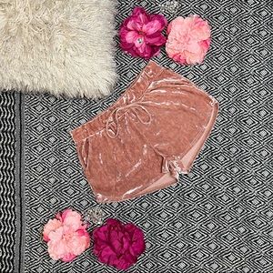 May Pink Crushed Velour Shorts Women size One Size Fits Most